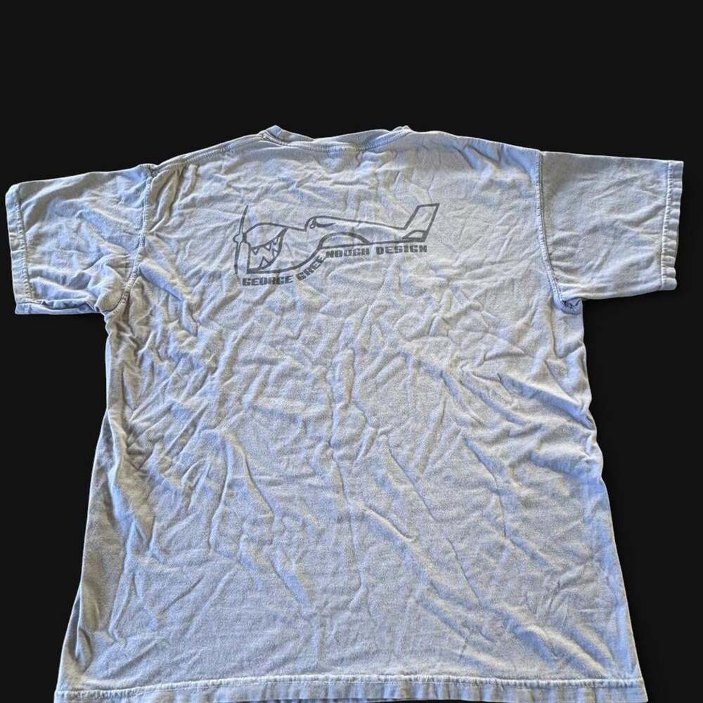 American Vintage Men's Grey and Blue T-shirt